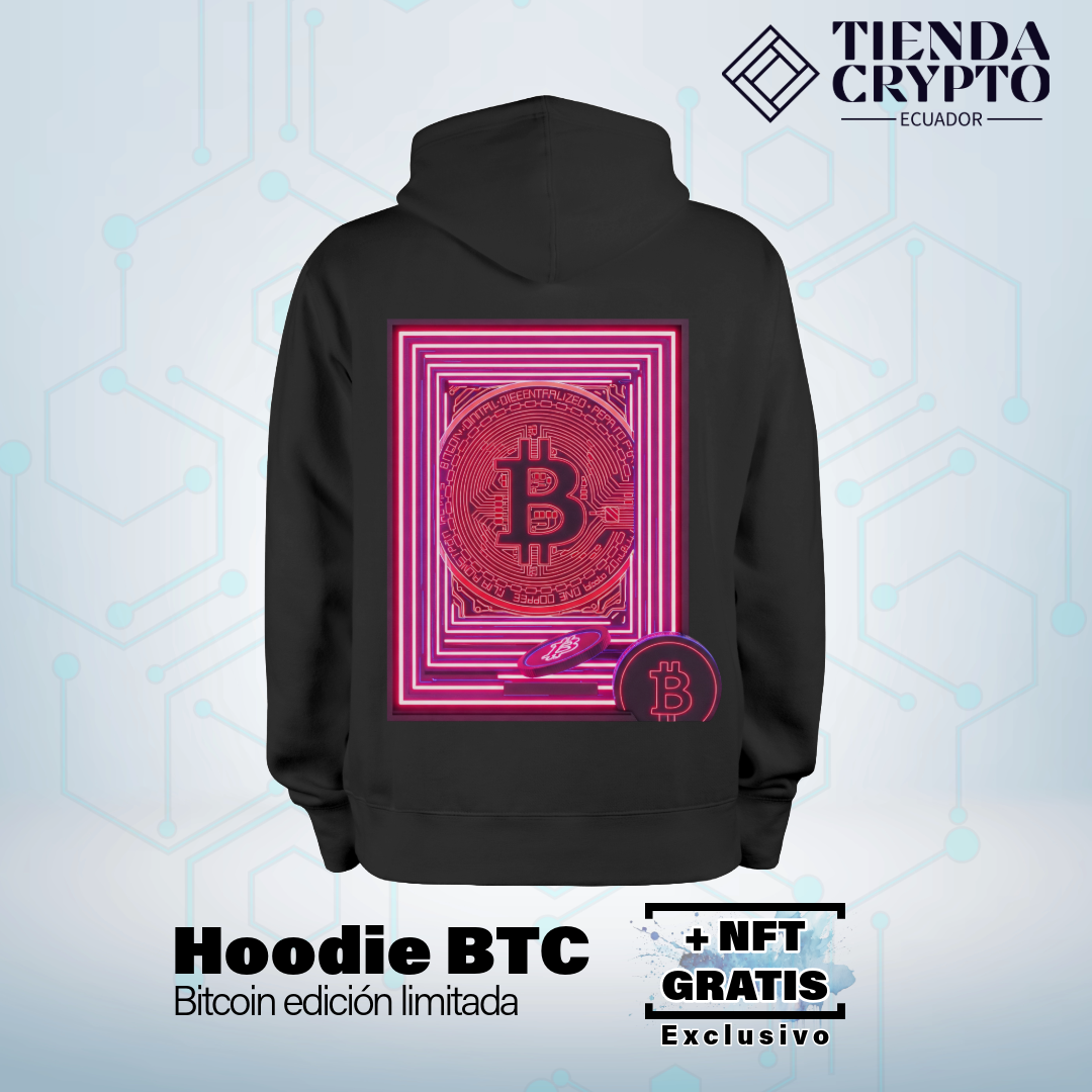 Hoodie BTC "Matriz Neón: El Código Iluminado"